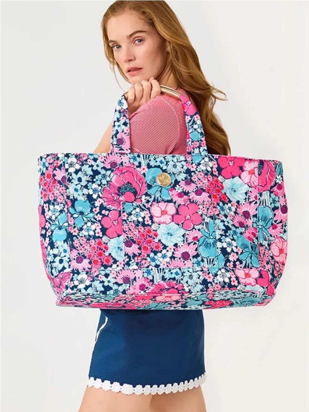 🎉Lilly Pulitzer Set, Jumbo Mercator Tote, 2 Of Pool Floats, 2 Pool Pouch - Picture 2 of 10